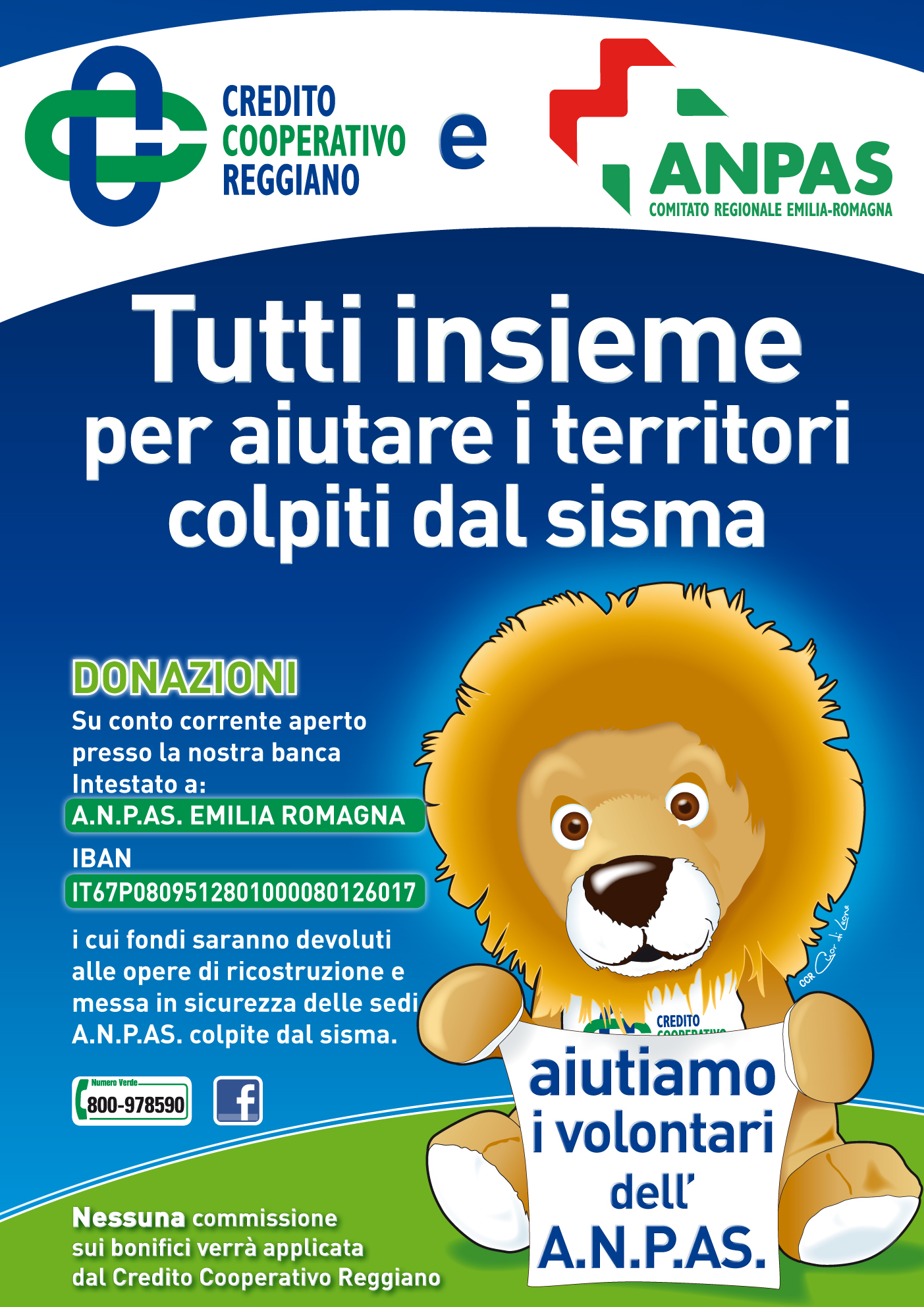 CCR e A.N.P.AS. Emilia Romagna, insieme per aiutare i territori colpiti dal sisma
